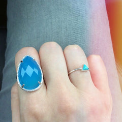 Teardrop Ring | Blue | Silver