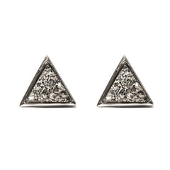 Tiny Triangle Studs | Metallic Druzy