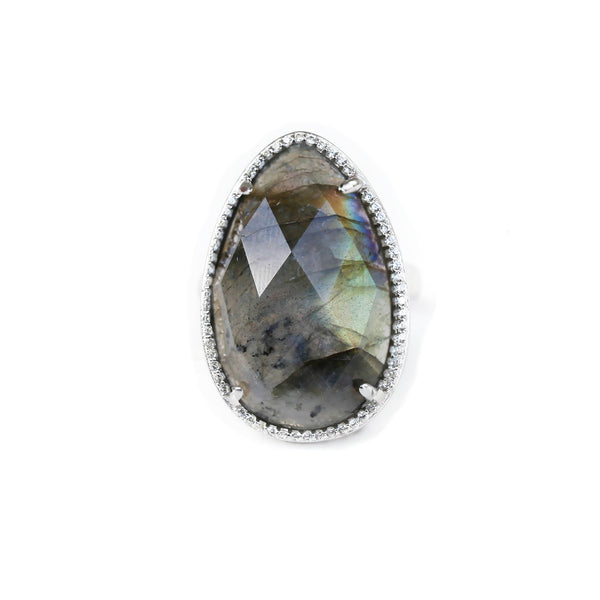 Teardrop Ring | Labradorite | Silver