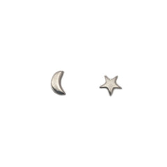 Moon & Star Studs | Silver