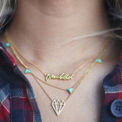 Tiny Triangle | Gold | Turquoise